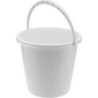 Emmer wit met plastic handvat grijs 10L Emmer wit met plastic handvat grijs 10L