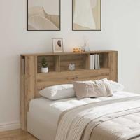 Hoofdbordkast 160x18,5x103,5 cm bewerkt hout artisanaal eiken - thumbnail