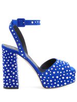 Giuseppe Zanotti sandales New Betty 120 mm à ornements en cristal - Bleu - thumbnail