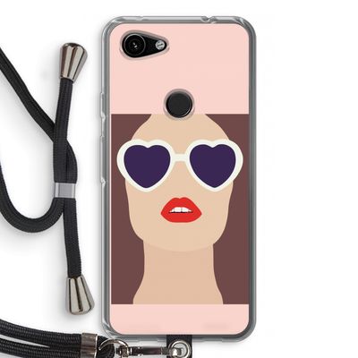 Red lips: Pixel 3a Transparant Hoesje met koord