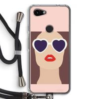 Red lips: Pixel 3a Transparant Hoesje met koord