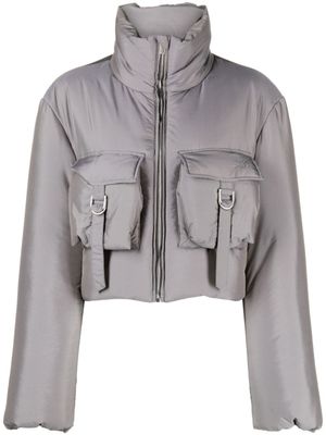 Blumarine doudoune à coupe crop - Gris