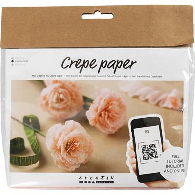 Creativ Company Mini hobbyset crêpepapier, anjers, crêpe-verhouding: 180%, 105 gr, 1 doos