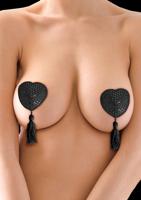 Nipple Tassels - Heart - Black - thumbnail