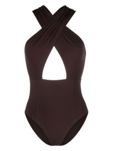 Ulla Johnson maillot de bain Keiran à col v profond - Marron