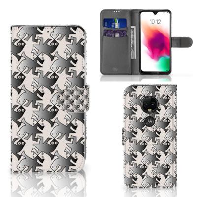 Motorola Moto G7 | G7 Plus | Telefoonhoesje | Met pasjeshouder | Salamander Grey