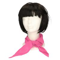 Verkleed bandana/sjaaltje/zakdoek - fuchsia roze - kleuren thema - Carnaval accessoires