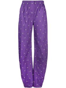 The Attico pantalon ample à logo imprimé - Violet