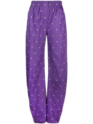 The Attico pantalon ample à logo imprimé - Violet
