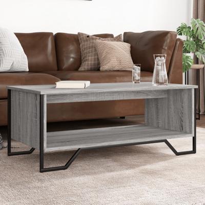 Salontafel 100x51x40 cm bewerkt hout grijs sonoma