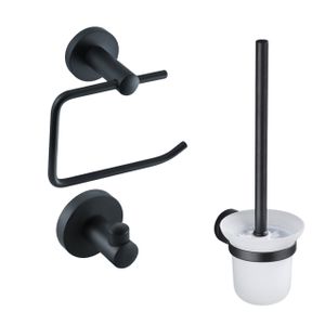 Fortifura Calvi Toiletset 3-delig mat zwart SW639932 - SW639936 - SW639933