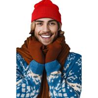 Wintermuts Beanie Yukon - rood - heren/dames - sterk/zacht/licht gebreid 100% Acryl