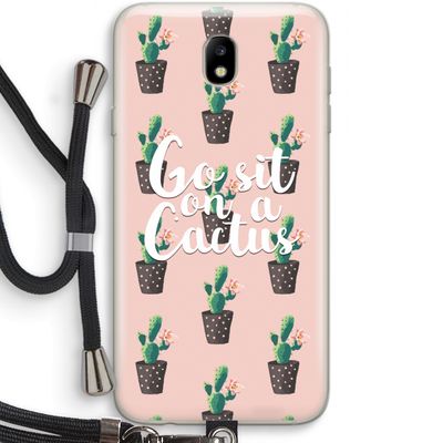 Cactus quote: Samsung Galaxy J7 (2017) Transparant Hoesje met koord