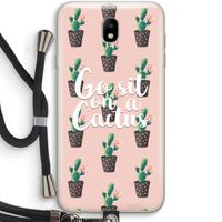 Cactus quote: Samsung Galaxy J7 (2017) Transparant Hoesje met koord