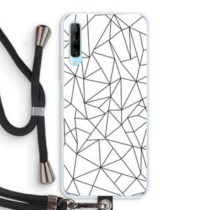 Geometrische lijnen zwart: Huawei P Smart Pro Transparant Hoesje met koord
