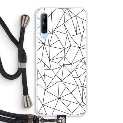 Geometrische lijnen zwart: Huawei P Smart Pro Transparant Hoesje met koord