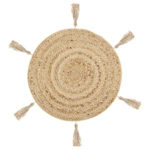 Ronde placemat raffia met franjes naturel 38 cm