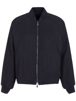 Giorgio Armani veste bomber à fermeture zippée - Bleu