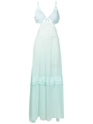 Amir Slama robe longue à effet de transparence - Bleu