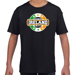 Have fear Ireland is here / Ierland supporter t-shirt zwart voor kids