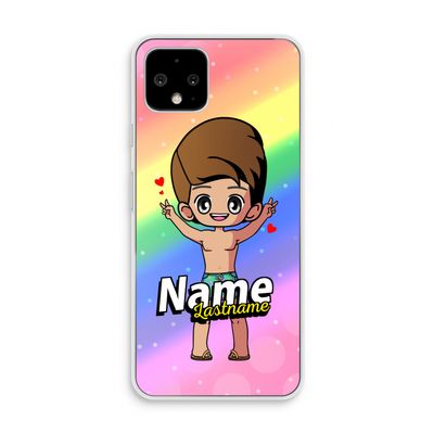 Chibi Maker man: Pixel 4 Transparant Hoesje