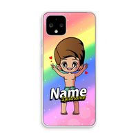 Chibi Maker man: Pixel 4 Transparant Hoesje