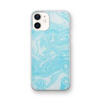 Waterverf blauw: iPhone 12 mini Transparant Hoesje