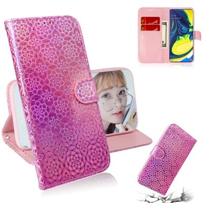 Voor Galaxy A80/A90 effen kleur kleurrijke magnetische Buckle horizontale Flip PU lederen draagtas met houder & kaartsleuven & portemonnee & Lanyard (