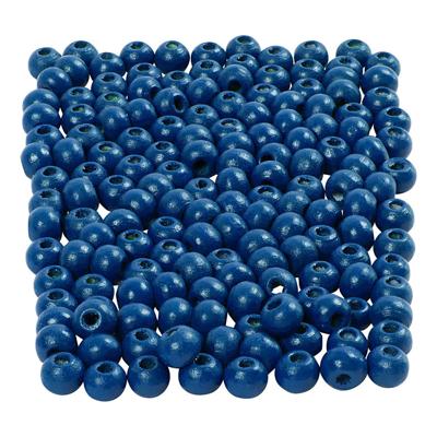 Creativ Company Houten kralen blauw, 150st.