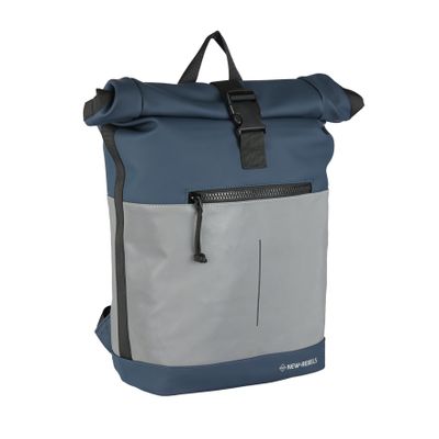 New Rebels Bowie New York Navy 21L Rugzak Rolltop Reflectie Waterafstotend Laptop 15.6"