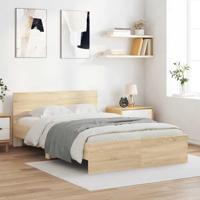 Bedframe met hoofdeinde sonoma eikenkleurig 135x190 cm