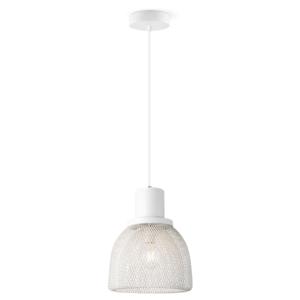 Moderne Hanglamp Mesh - Wit - 29/29/154cm - hanglamp gemaakt van Metaal - geschikt voor E27 LED lichtbron - Pendellamp geschikt voor woonkamer, slaapkamer en keuken