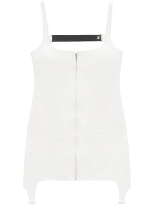 Courrèges robe courte à bretelles - Blanc