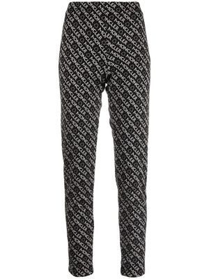 Moncler pantalon en jersey à logo imprimé - Noir