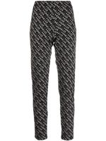 Moncler pantalon en jersey à logo imprimé - Noir