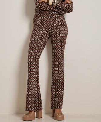 flared fit broek met print
