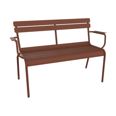 Fermob Luxembourg tuinbank met armleuning Red Ochre