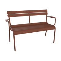 Fermob Luxembourg tuinbank met armleuning Red Ochre