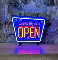 Come In We&apos;re Open Neon Verlichting 40 x 33 cm - Blauw - thumbnail