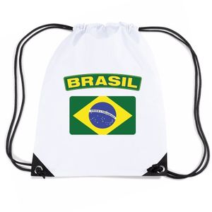 Nylon sporttas Braziliaanse vlag wit   -