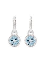 Kiki McDonough boucles d'oreilles pendantes Grace en or blanc 18ct serties de topaze et de diamants - Argent - thumbnail