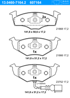 Remblokkenset, schijfrem ATE, u.a. fÃ¼r Skoda, VW - thumbnail