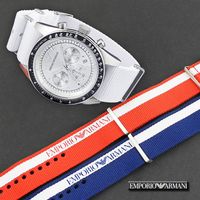 Horlogeband Armani Ar6108.R Onderliggend Nylon/perlon Rood 23mm - thumbnail