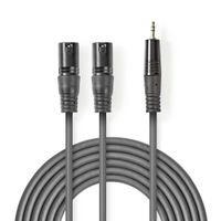 Nedis COTH15310GY30 Xlr-audiokabel 2x Xlr 3-pins Male - 3,5 Mm Male 3,0 M Grijs