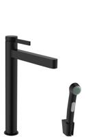 Hansgrohe Finoris ééngreeps wastafelmengkraan 260 met bidethanddouche en doucheslang 160 cm, mat zwart