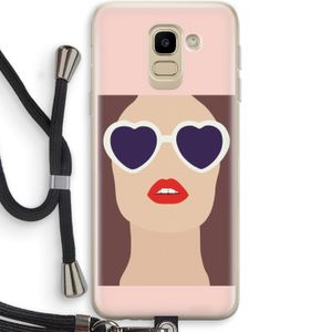 Red lips: Samsung Galaxy J6 (2018) Transparant Hoesje met koord