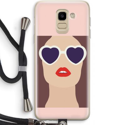 Red lips: Samsung Galaxy J6 (2018) Transparant Hoesje met koord