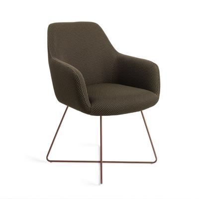 Jesper Home Eetkamerstoel 'Hiroo' Cross Rose, kleur Jungle Jewel