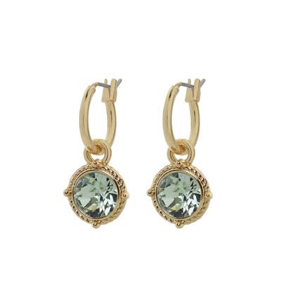 Biba Hang Oorbellen Goud met Swarovski Steentje Chrysolite