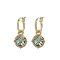 Biba Hang Oorbellen Goud met Swarovski Steentje Chrysolite